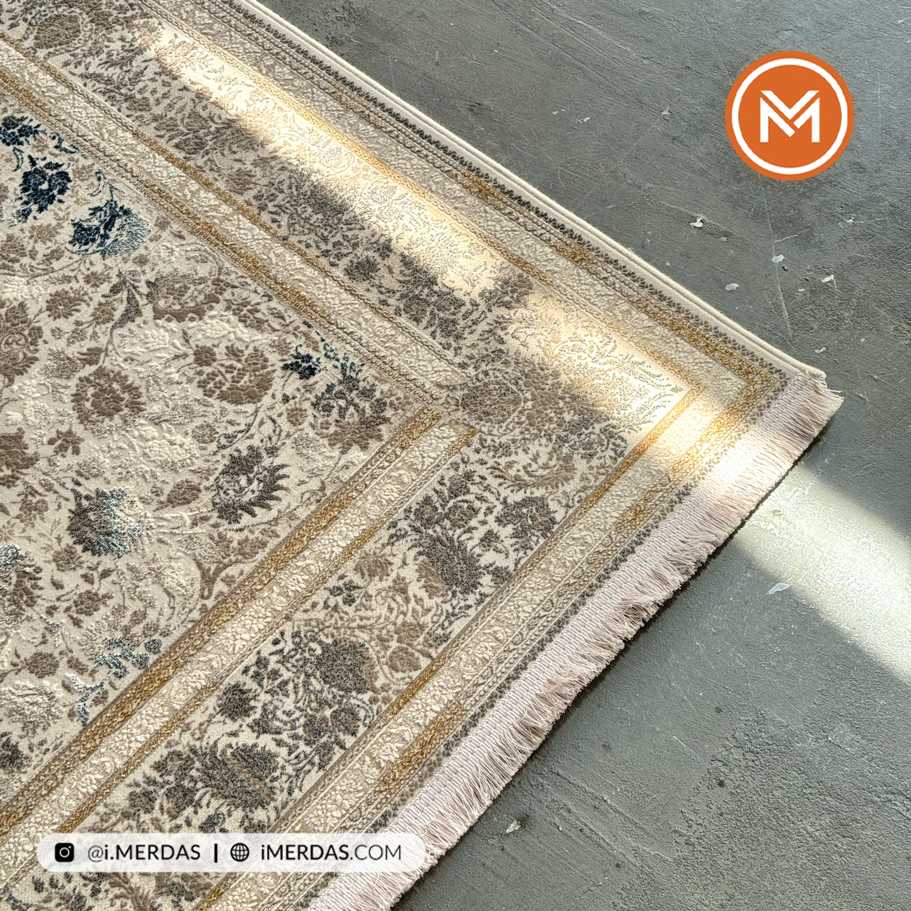 فرش وینتیج کد 10AV0120 زمینه آبی